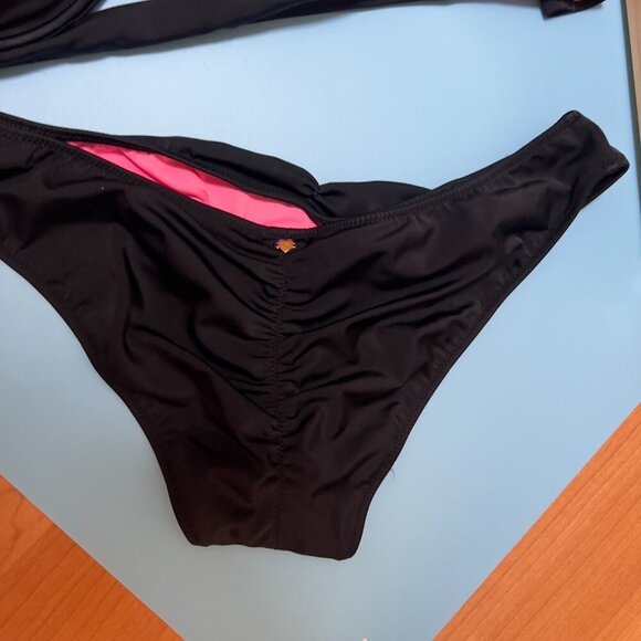 Victoria Secret Black/Pink Push Up Swimsuit Bikini Set 36C/M NEW - Picture 5 of 5
